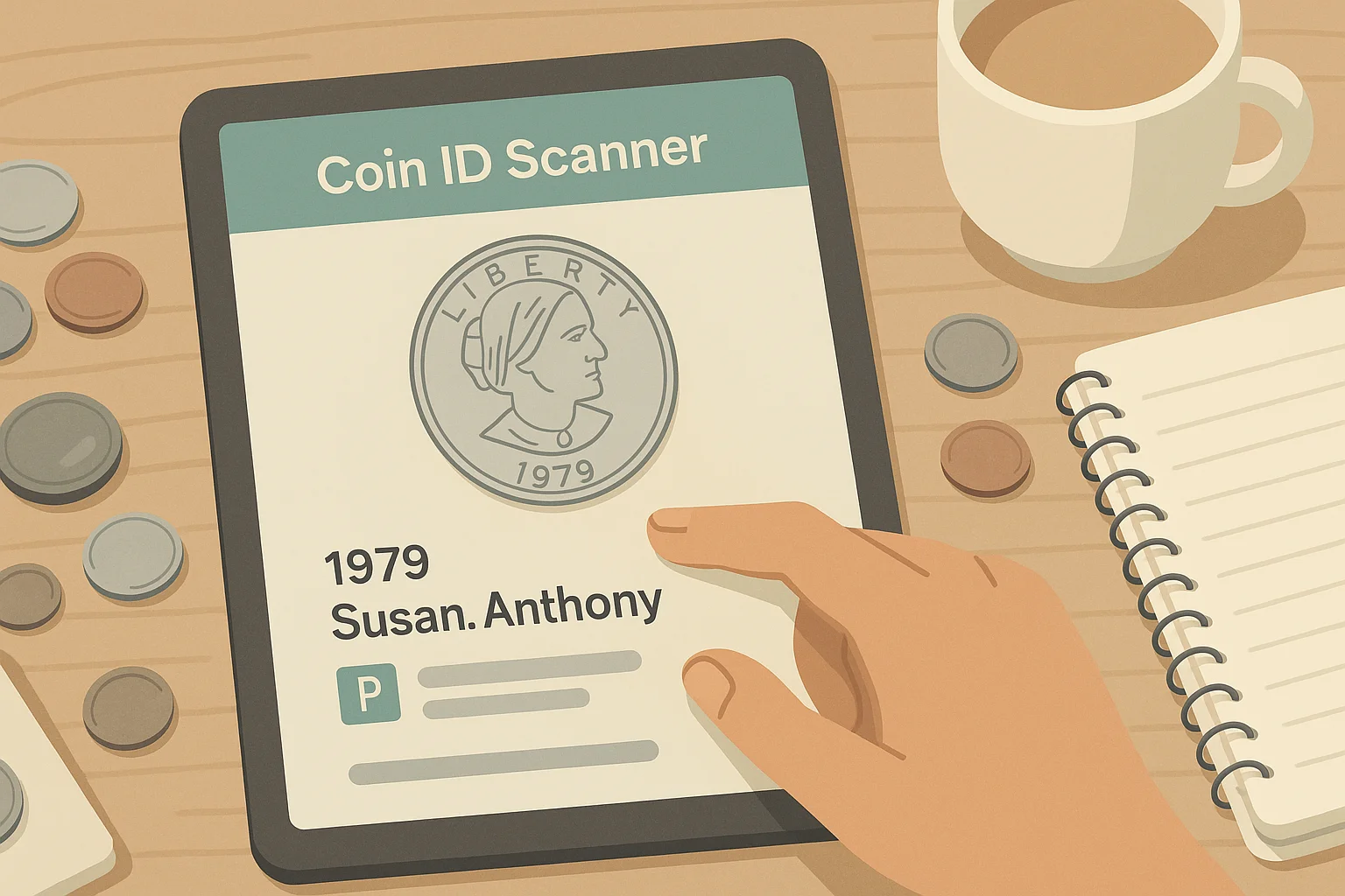 An SBA dollar coin profile displayed on the screen.